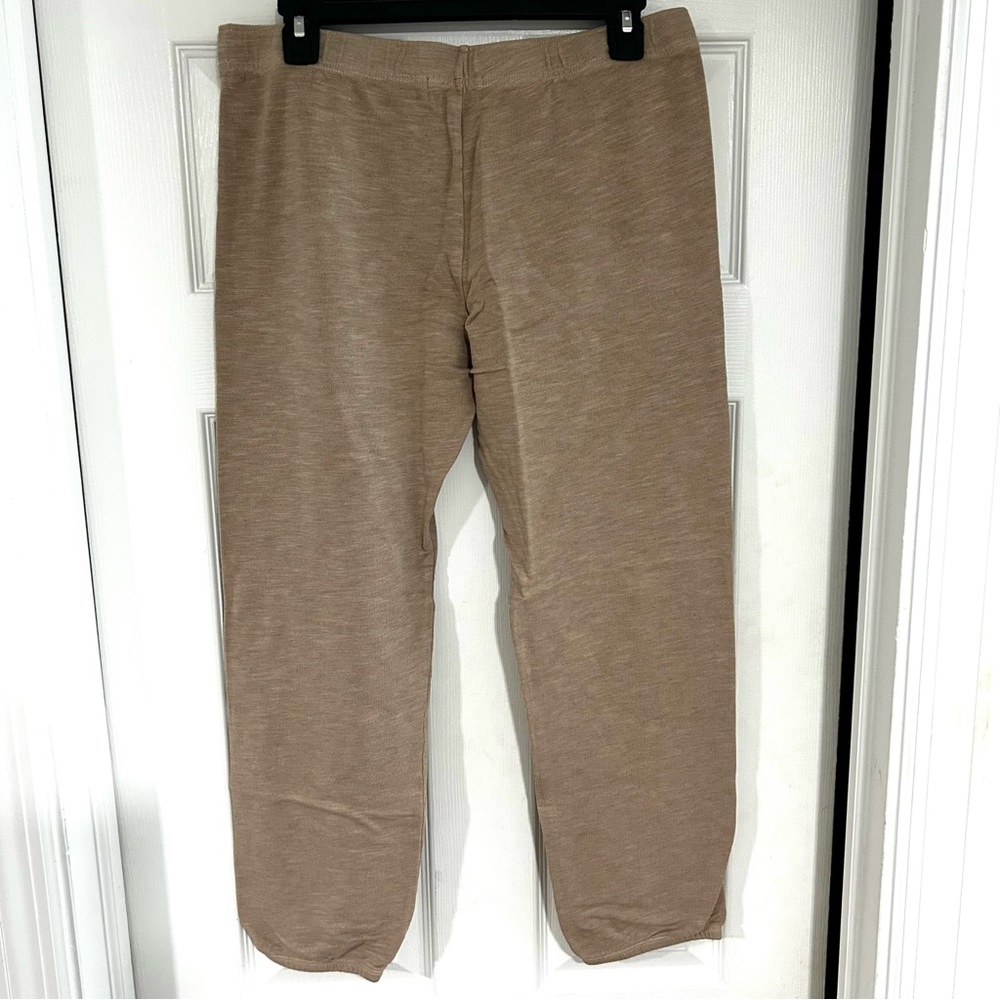 Monrow Taupe SuperSoft Elastic Waist Lightweight Comfy Joggers